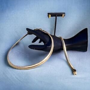 NEW Omega Necklace, Bracelet, & Earring Set in ION Plated Yellow Gold SS